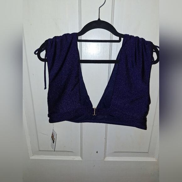 Time and Tru Blue Binki Top Cinched Shoulders Size XL Beach Picnic Park Lake - Picture 3 of 5